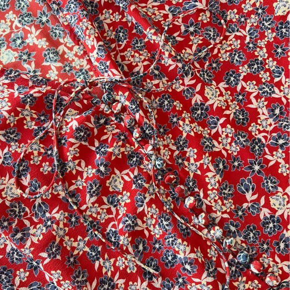 Nicholas Blossom Ruffle Blouse in Red - Picture 11 of 16